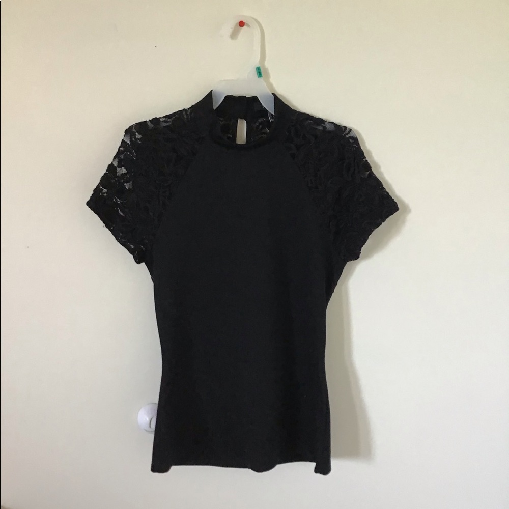Black Short Sleeve With Mesh Sleeves and Back